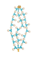 Vintage William deLillo Multi Strand Pearl Drop Bead Bracelet II laid out @ Recess LA