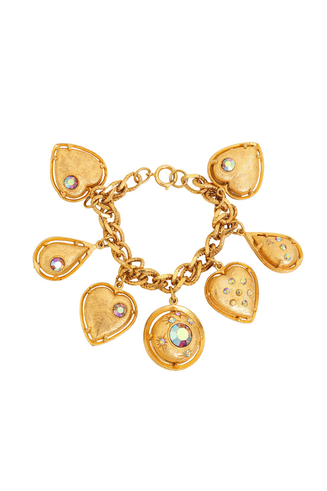 Vintage Aurora Heart Charm Bracelet @ Recess LA
