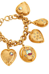Vintage Aurora Heart Charm Bracelet closeup @ Recess LA