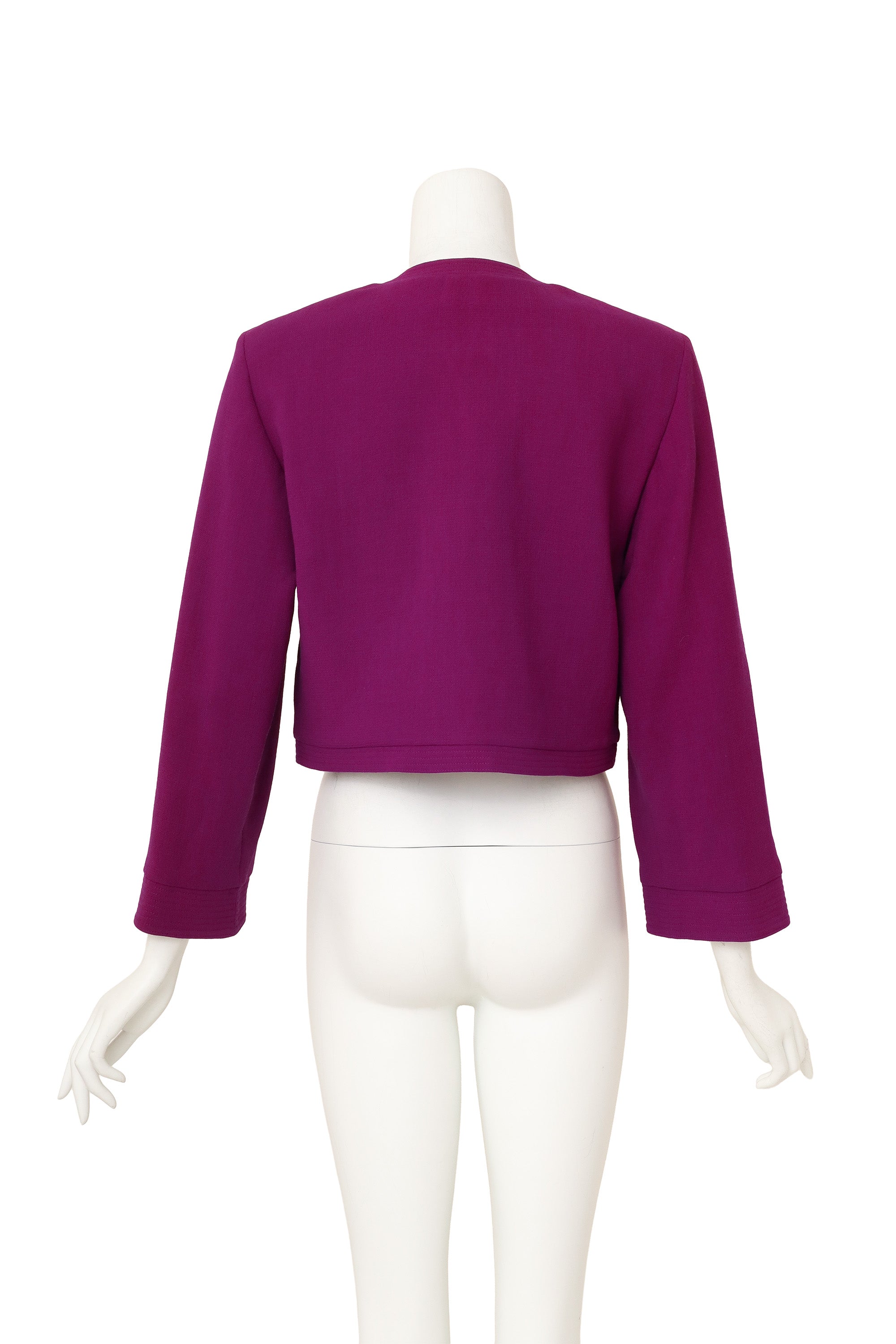 Cropped wool jacket by Gianni Versace on mannequin back @ Recess LA