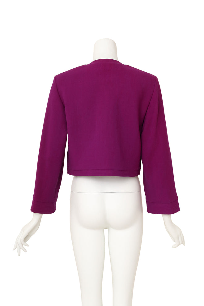 Cropped wool jacket by Gianni Versace on mannequin back @ Recess LA