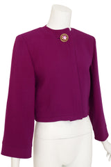 Cropped wool jacket by Gianni Versace on mannequin close @ Recess LA