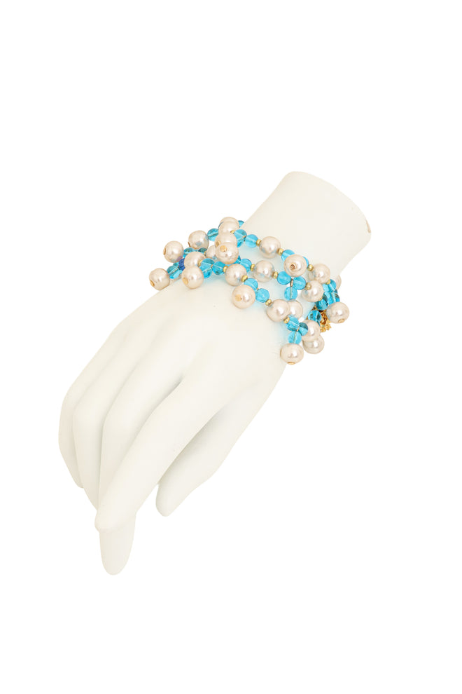 Vintage William deLillo Multi Strand Pearl Drop Bead Bracelet I on mannequin @ Recess LA