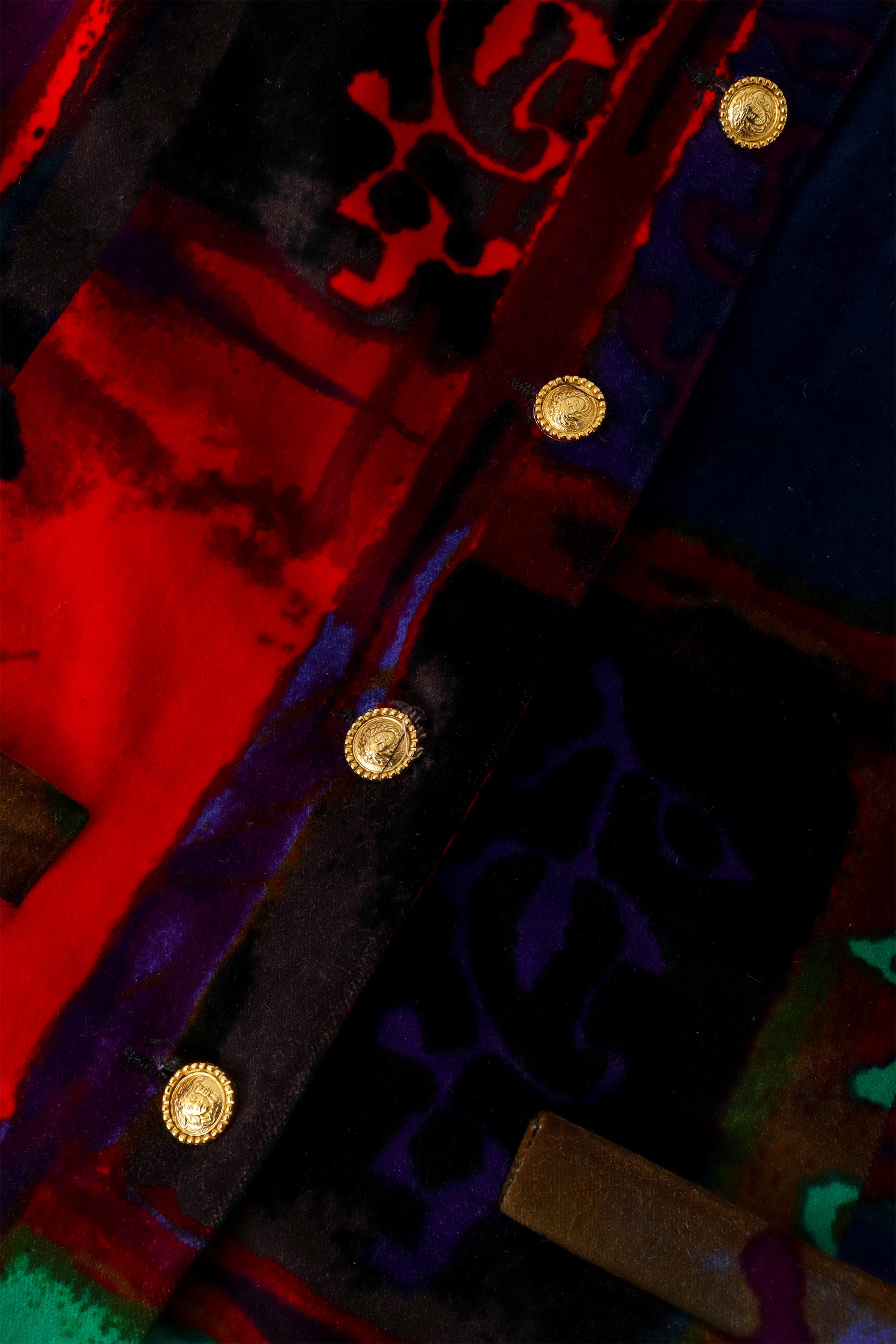 velvet vest by Gianni Versace buttons close @ Recess LA