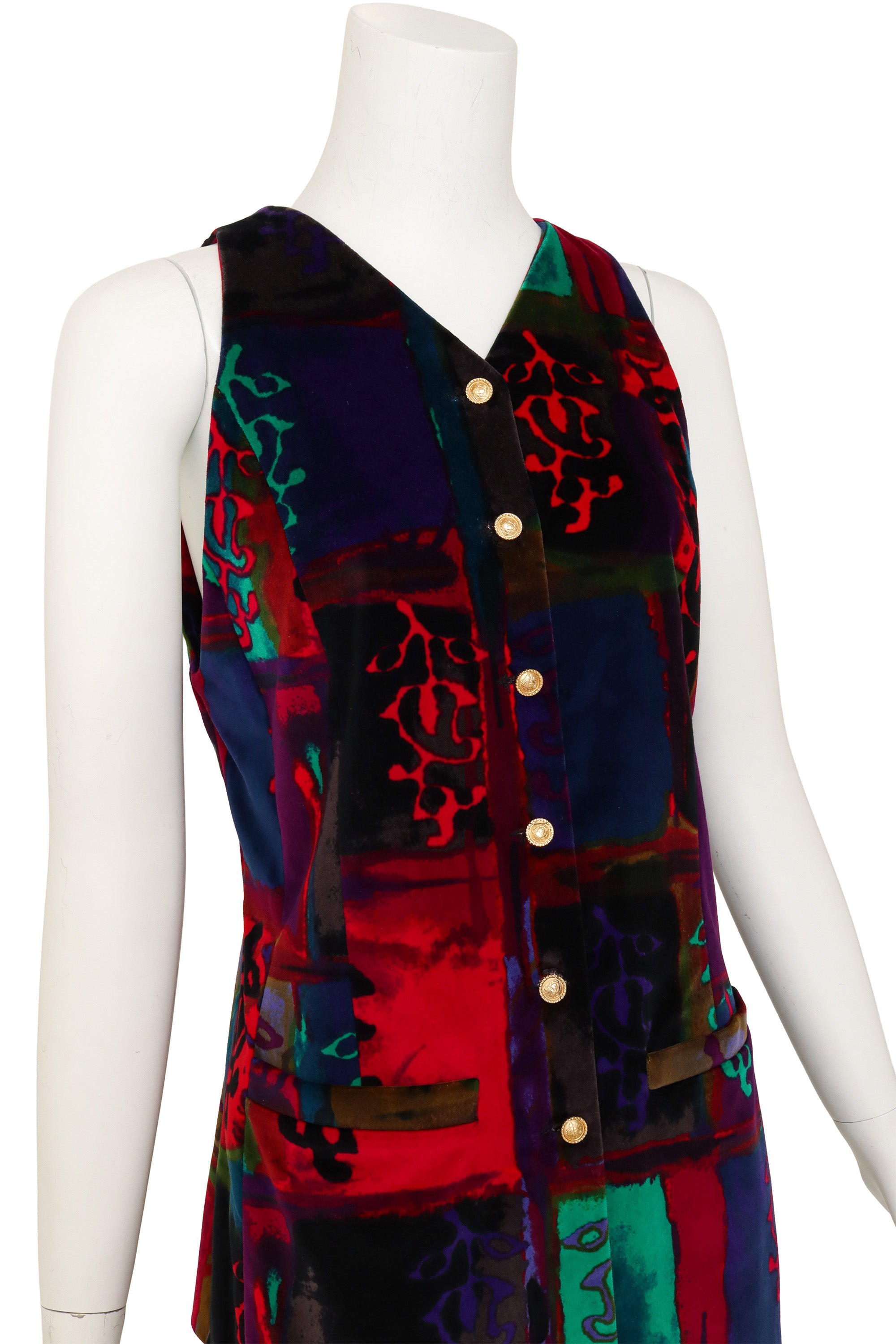 velvet vest by Gianni Versace on mannequin close @ Recess LA