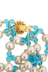 Vintage William deLillo Multi Strand Pearl Drop Bead Bracelet I signature @ Recess LA