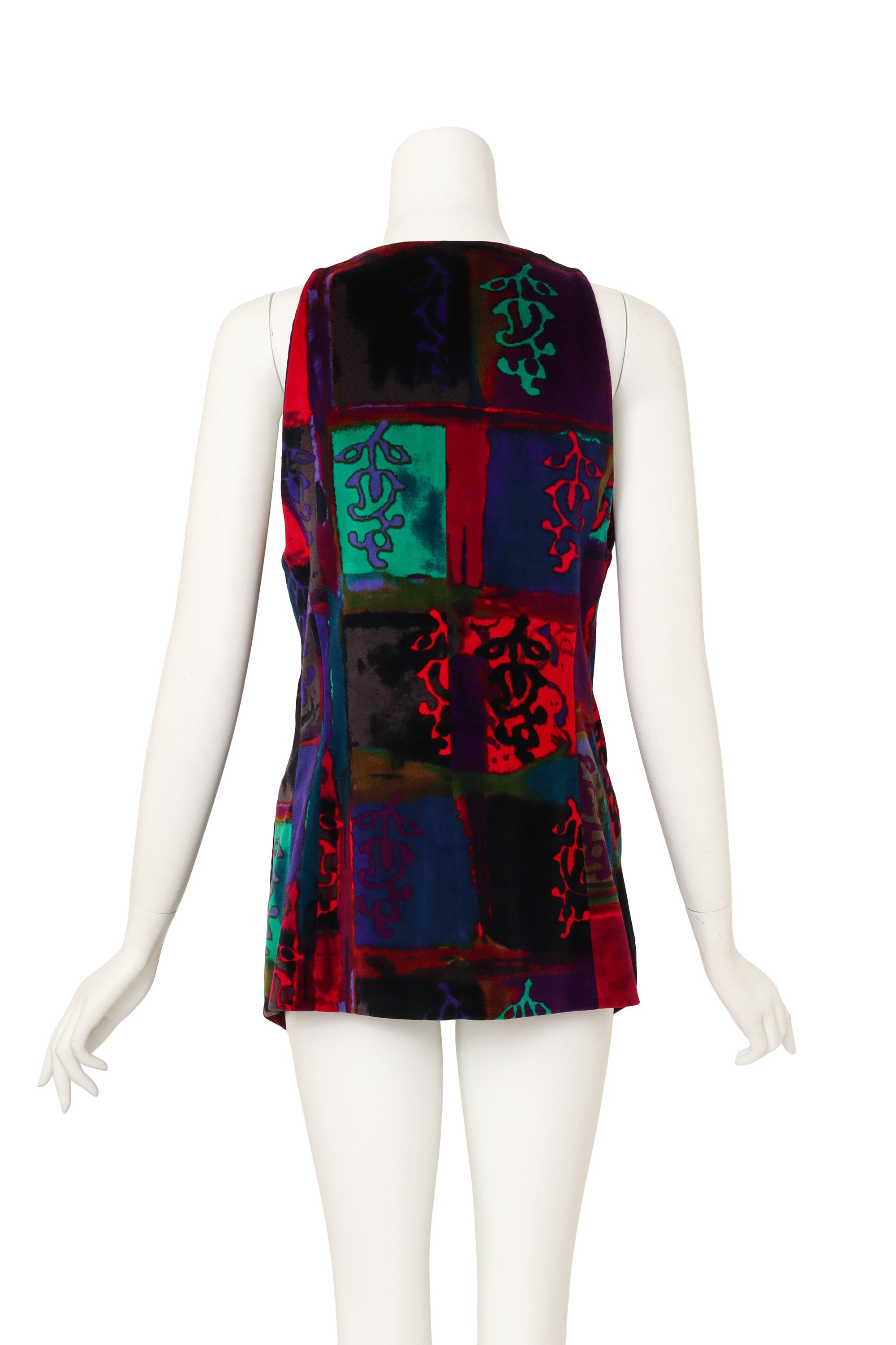 velvet vest by Gianni Versace on mannequin back @ Recess LA
