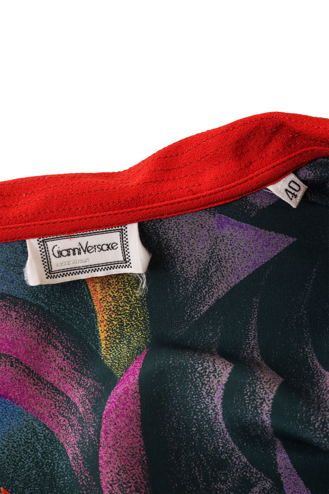 abstract graphic print silk shirt by Gianni Versace label @ Recess LA