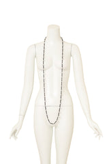 Vintage William deLillo Sautoir Crystal Drop Beaded Necklace full length on mannequin @ Recess LA