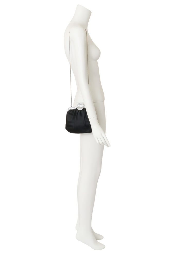Satin Rhinestone Frame Bag