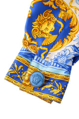 Medusa Filigree Print Silk Shirt by Gianni Versace cuff button close @ Recess LA