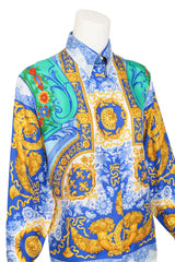 Medusa Filigree Print Silk Shirt by Gianni Versace on mannequin close @ Recess LA