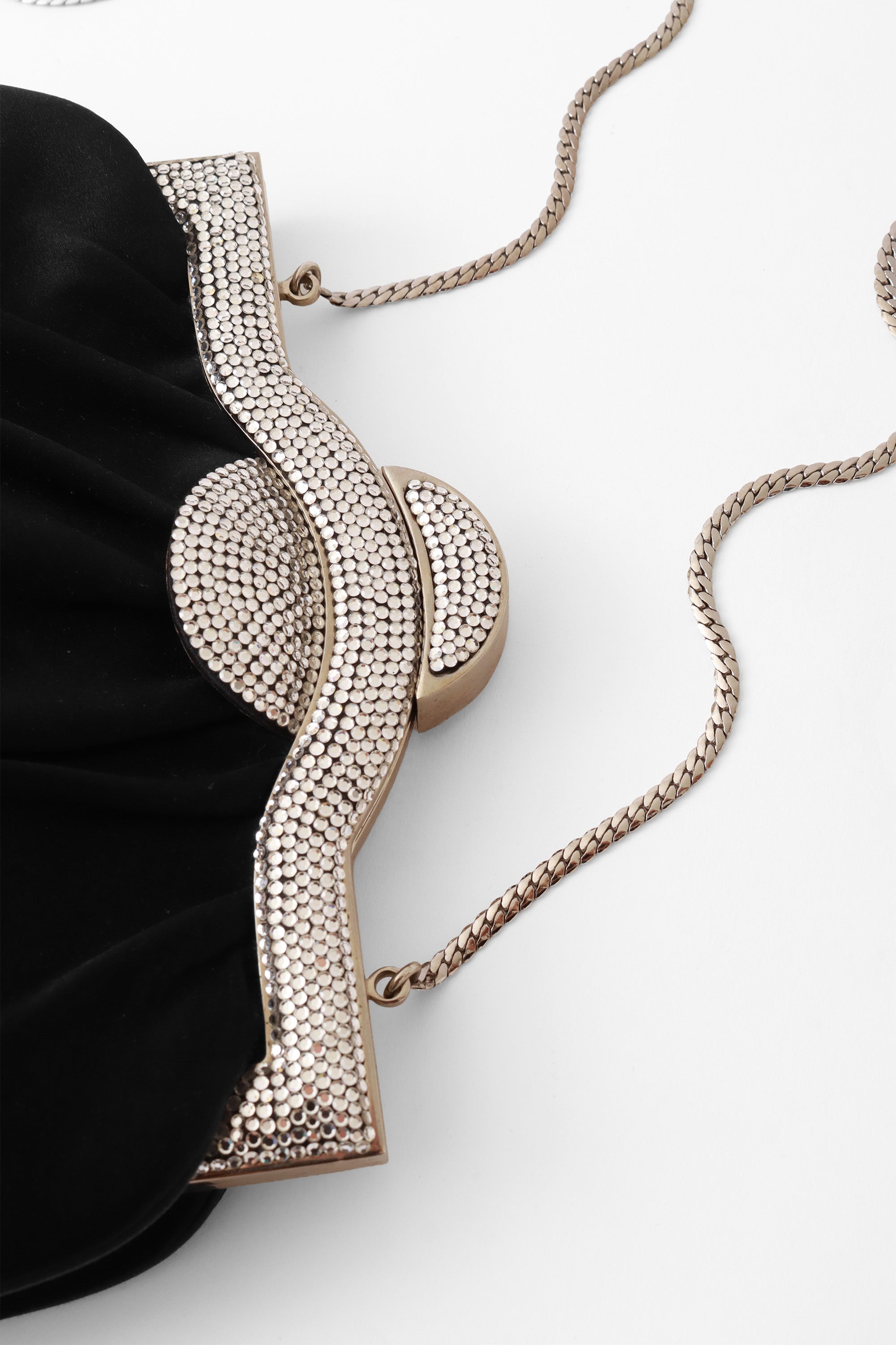 Satin Rhinestone Frame Bag by Judith Leiber frame close @ Recess LA