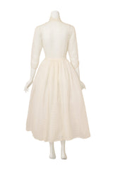 Vintage Eyelet Lace Fit & Flair Dress on back of mannequin @ Recess LA