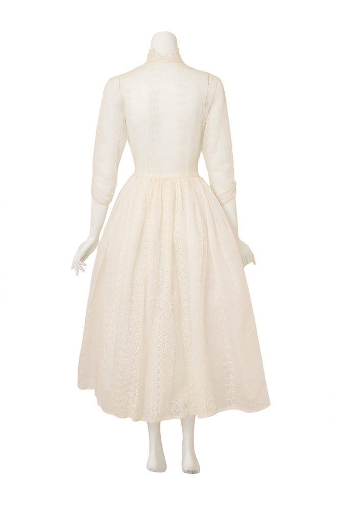 Vintage Eyelet Lace Fit & Flair Dress on back of mannequin @ Recess LA