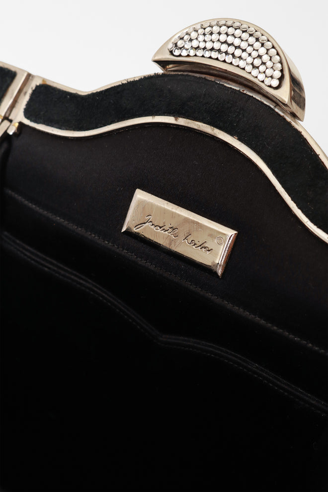 Satin Rhinestone Frame Bag by Judith Leiber name plate @ Recess LA