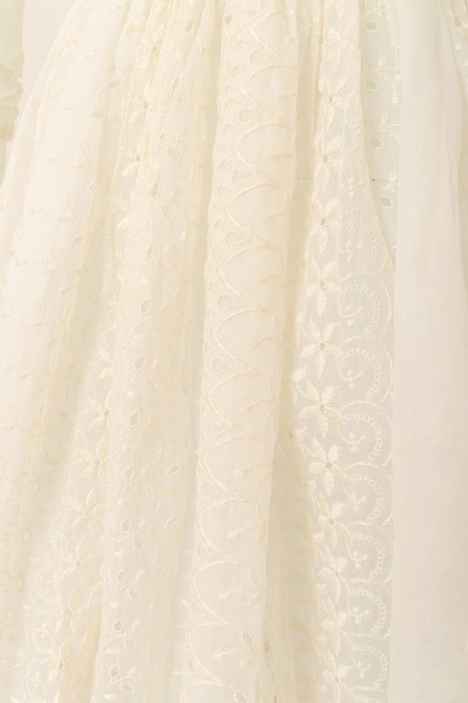 Vintage Eyelet Lace Fit & Flair Dress on closeup detailing @ Recess LA