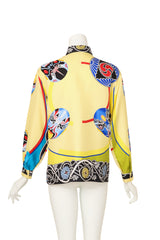 Lucha Libre Mask Print Silk Shirt by Gianni Versace on mannequin back @ Recess LA