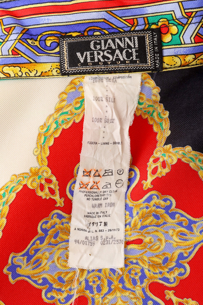 baroque checker print silk shirt by Gianni Versace label @ Recess LA