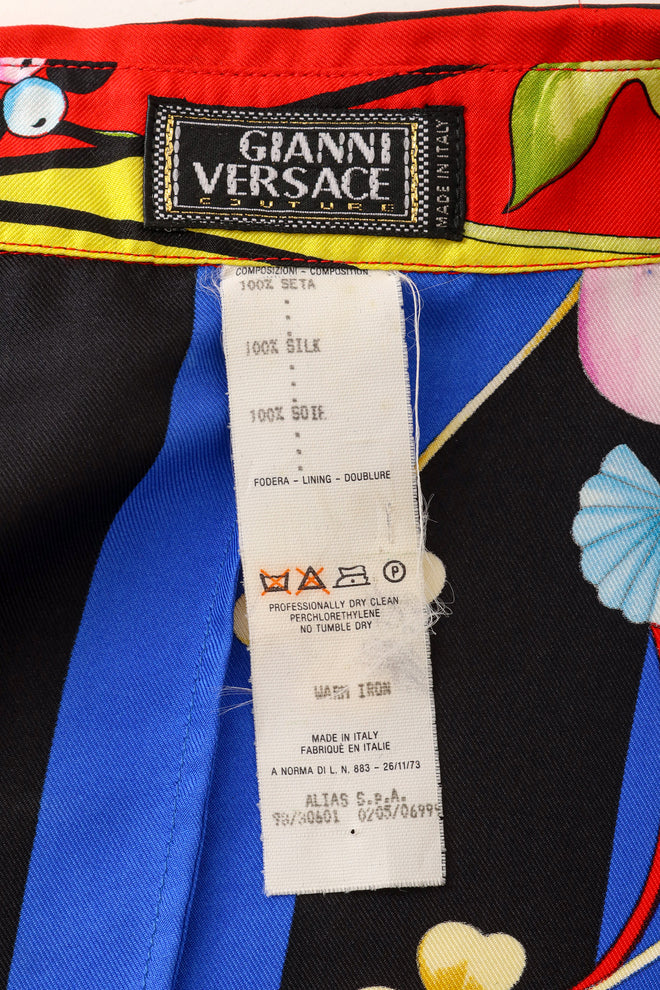 Fan and floral print silk shirt by Gianni Versace label @ Recess LA