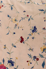 Vintage Fringe Floral Piano Shawl light staining next to floral embroidery @ Recess LA 
