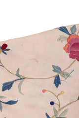 Vintage Fringe Floral Piano Shawl light staining next to leaf embroidery @ Recess LA 
