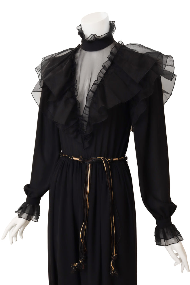 Vintage Valentina's Victorian Balloon Leg Jumpsuit on mannequin close @ Recess LA