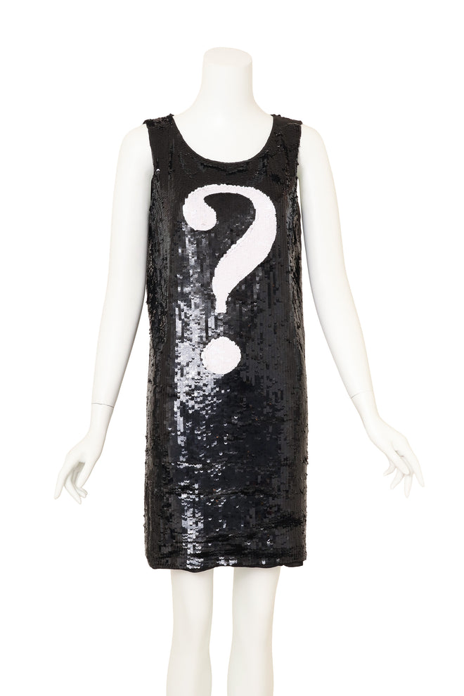 Vintage Moschino Sequin Question Mark Dress on mannequin @ Recess LA