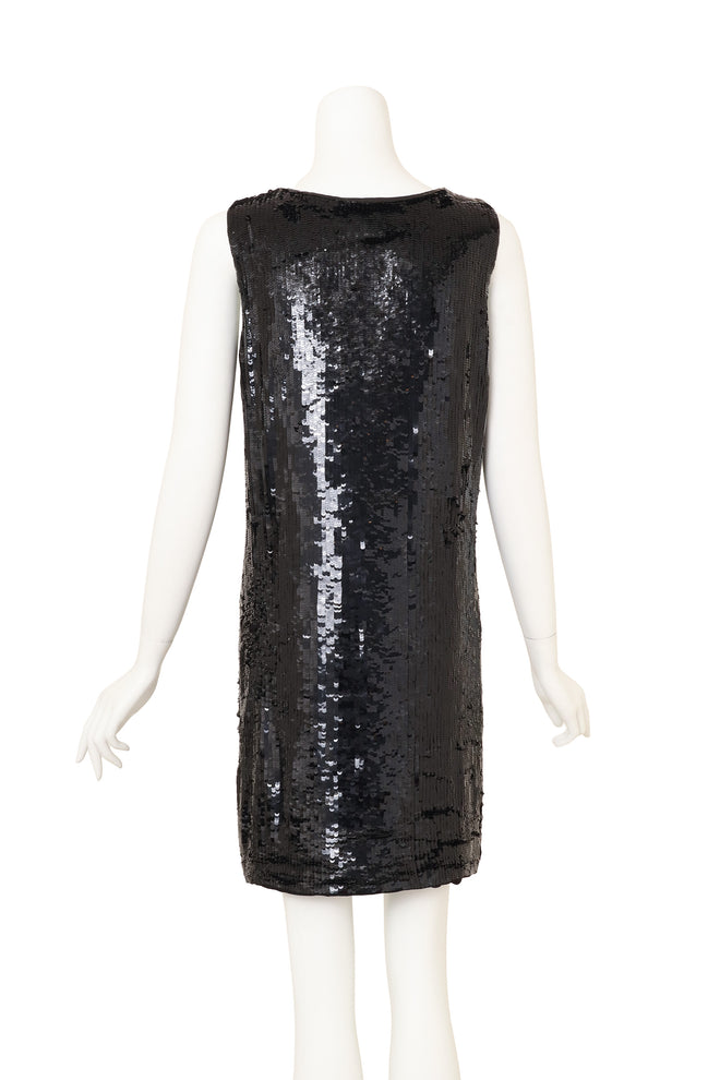 Vintage Moschino Sequin Question Mark Dress on mannequin back @ Recess LA