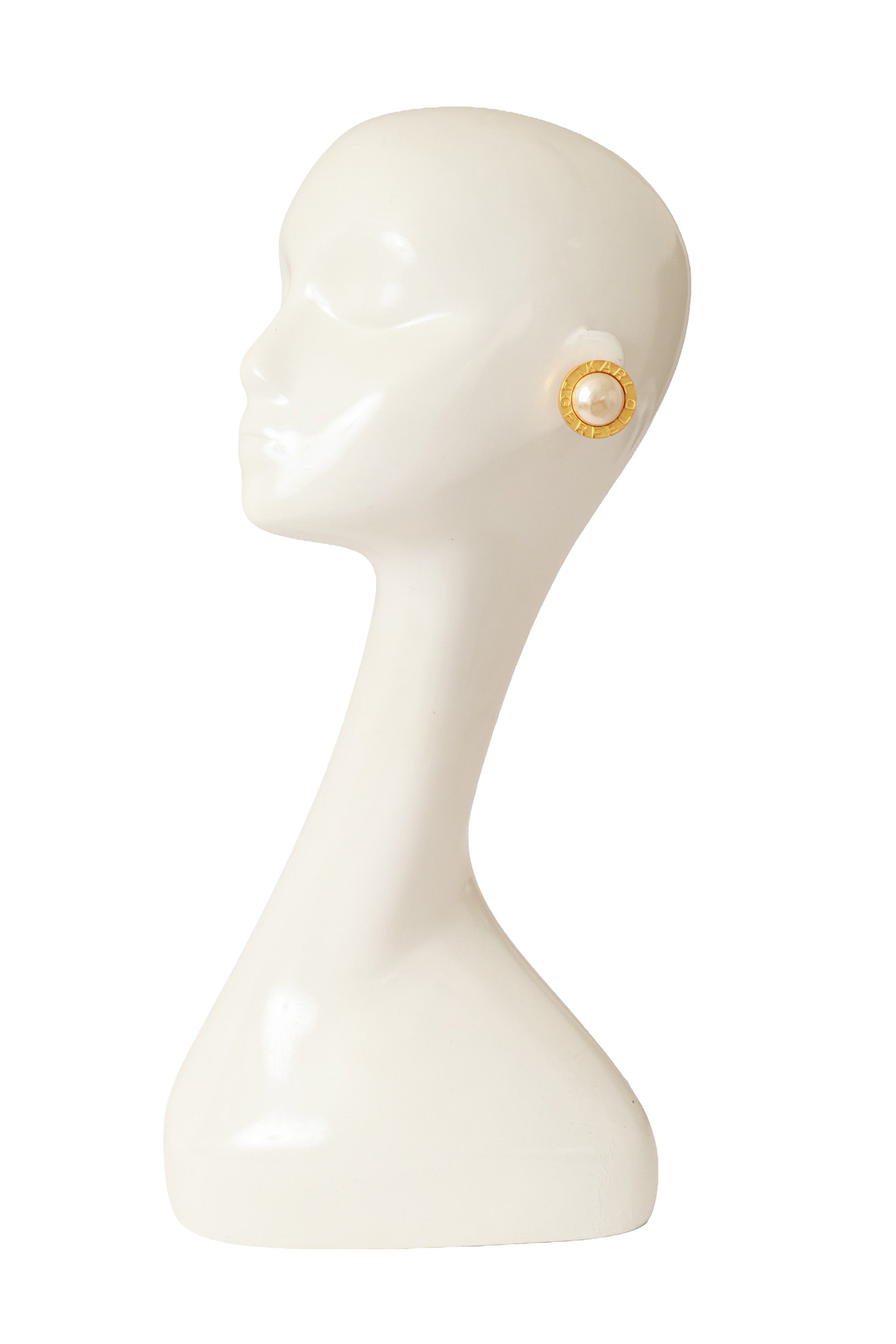 logo earrings by Karl Lagerfeld on mannequin @ Recess LA