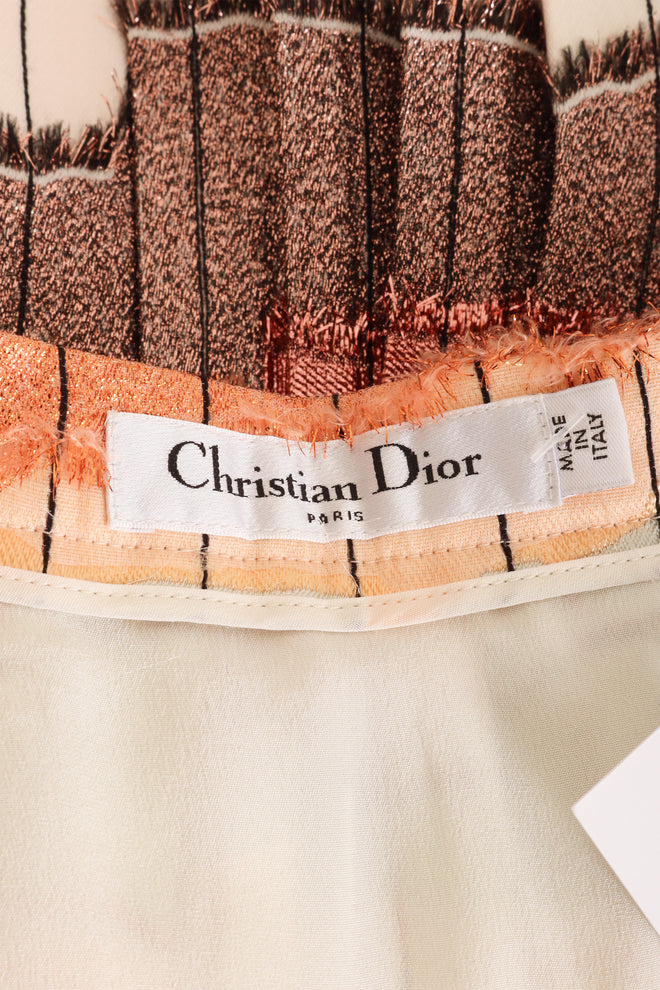 Christian Dior Pleated Lamé Mini Skirt label @ Recess LA