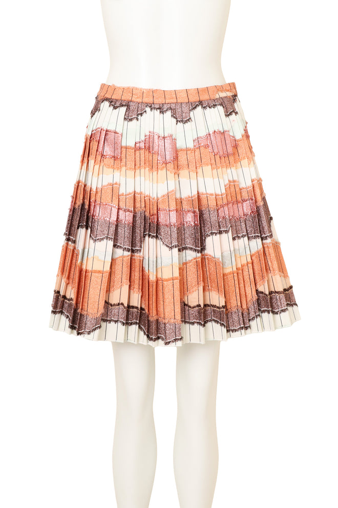 Christian Dior Pleated Lamé Mini Skirt on mannequin @ Recess LA