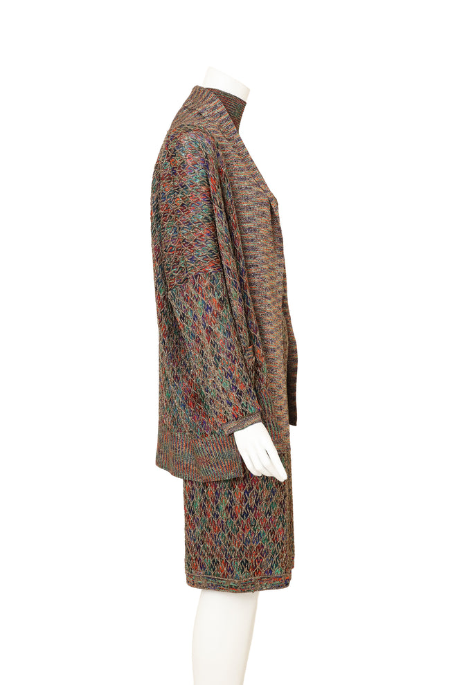 Vintage Missoni Cardigan, Top & Skirt Set on mannequin side @ Recess LA