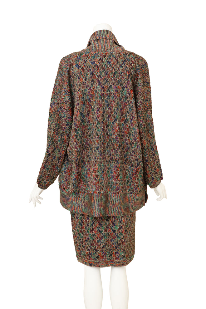 Vintage Missoni Cardigan, Top & Skirt Set on mannequin back @ Recess LA