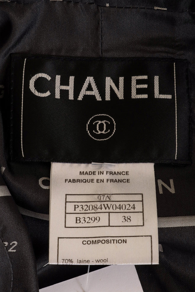 Chanel Tweed Lamé Cropped Jacket label @ Recess LA