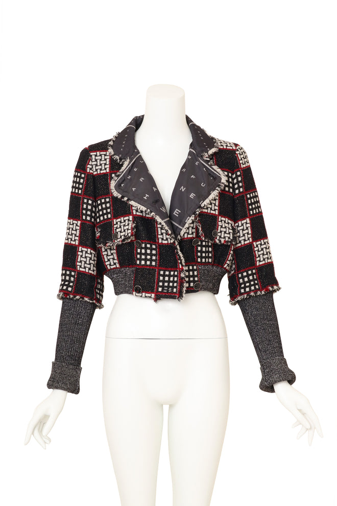 Chanel Tweed Lamé Cropped Jacket on mannequin @ Recess LA