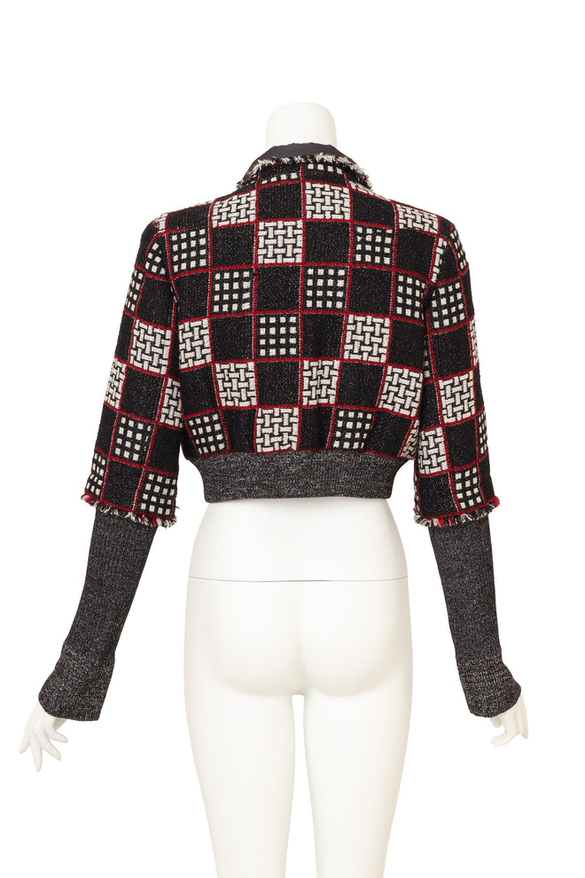 Chanel Tweed Lamé Cropped Jacket on mannequin back @ Recess LA