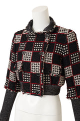 Chanel Tweed Lamé Cropped Jacket on mannequin close @ Recess LA