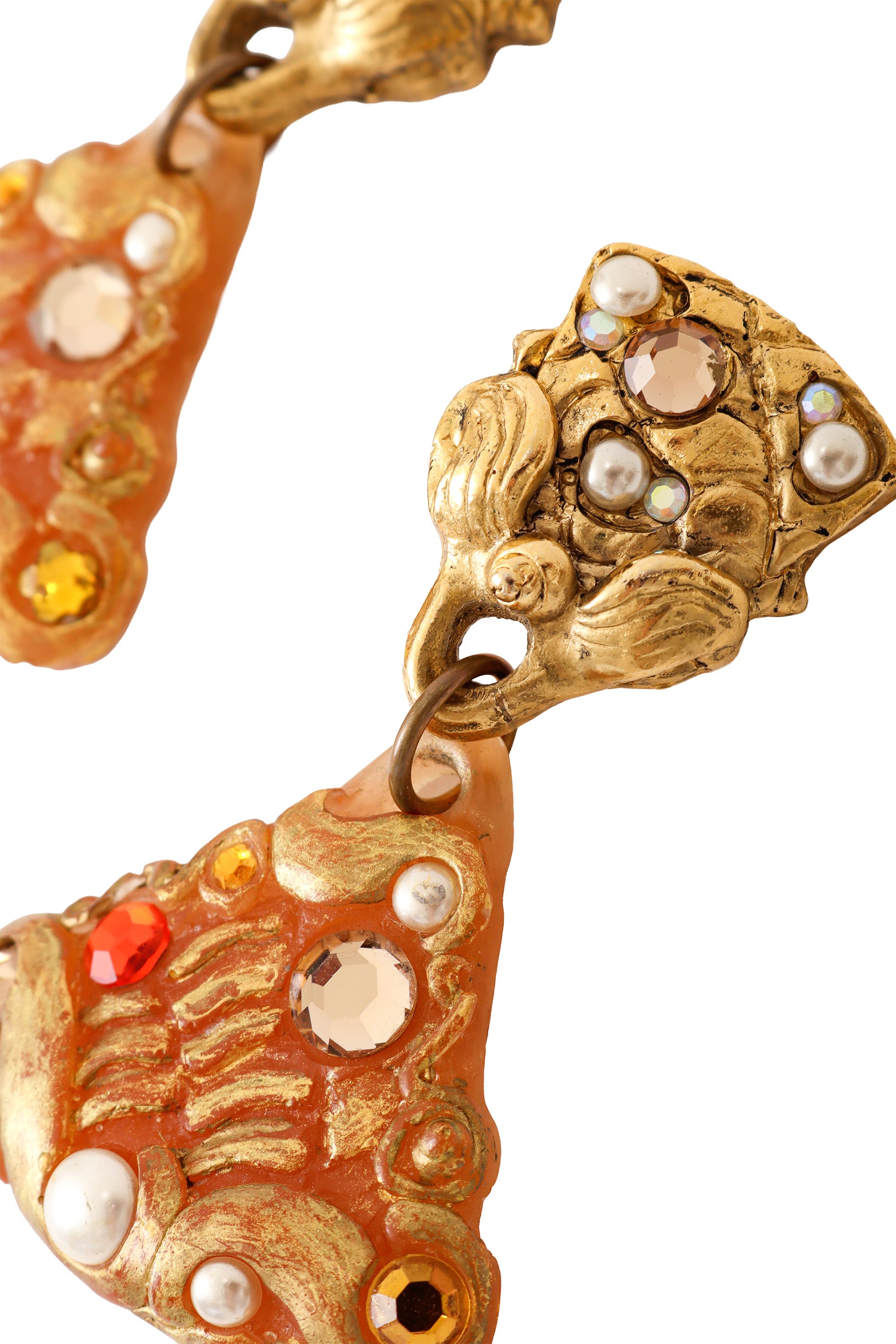 resin shell earrings by Jacky De G close @ Recess LA