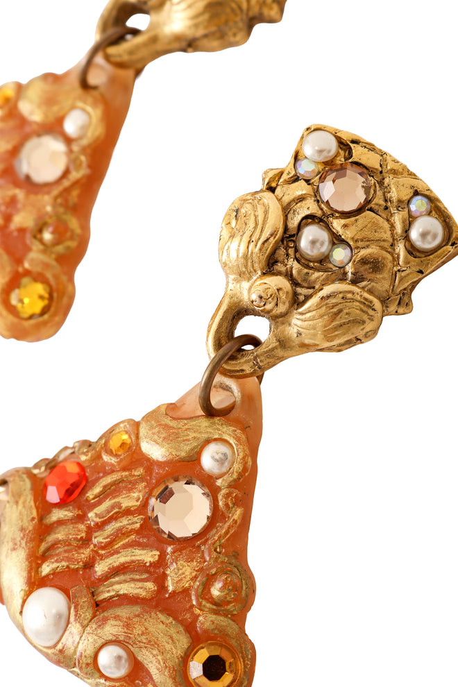 resin shell earrings by Jacky De G close @ Recess LA