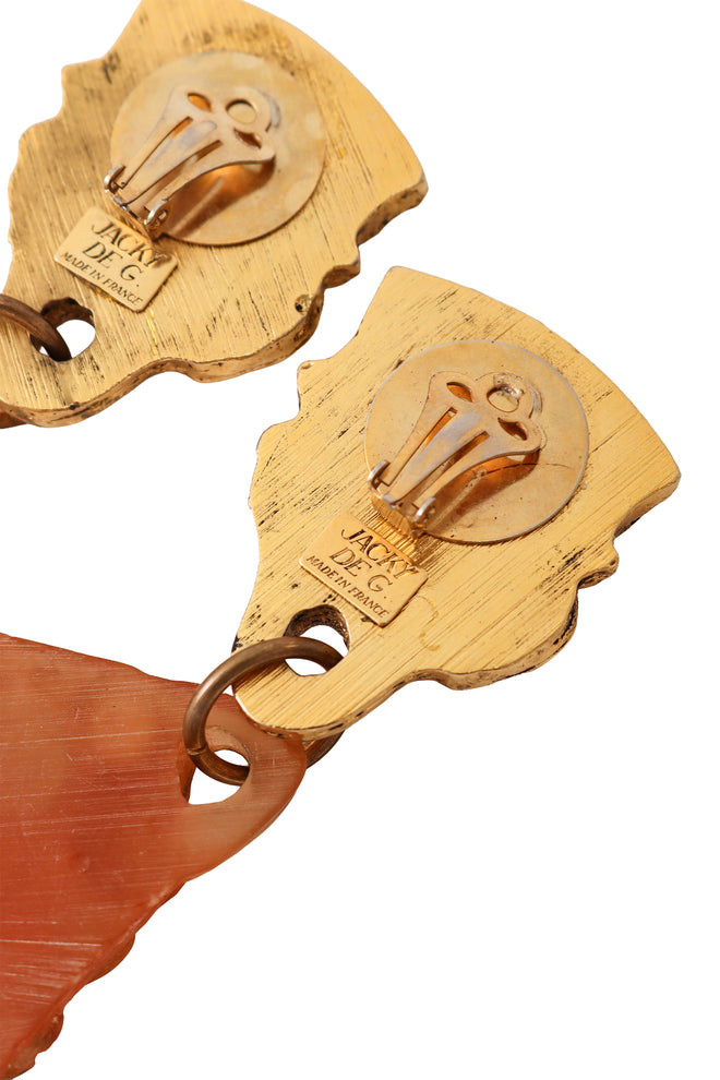 resin shell earrings by Jacky De G signature @ Recess LA