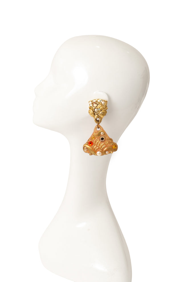 resin shell earrings by Jacky De G on mannequin @ Recess LA