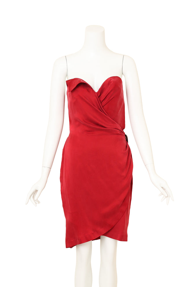 Vintage Thierry Mugler Corset Wrap Buckle Dress on mannequin @ Recess LA