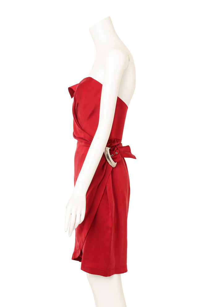 Vintage Thierry Mugler Corset Wrap Buckle Dress on mannequin side @ Recess LA