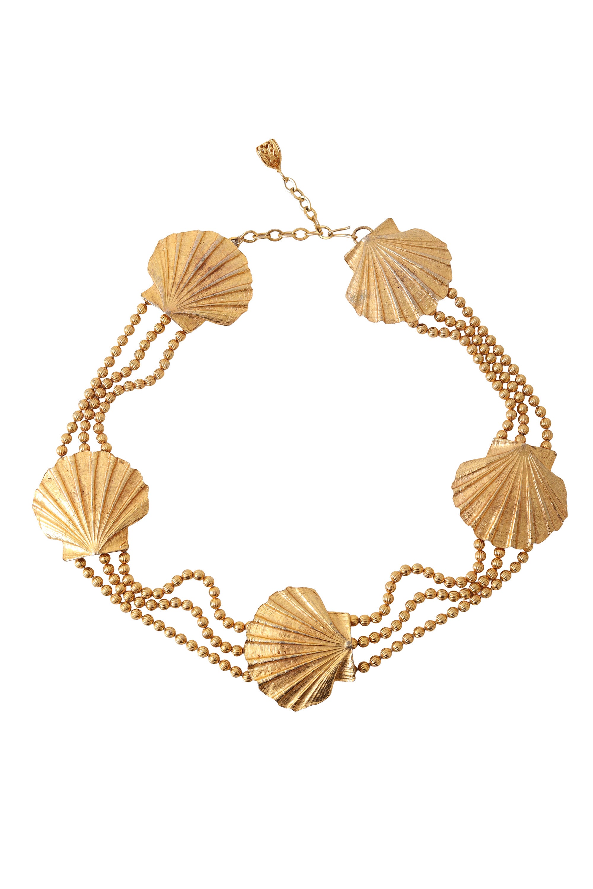 shell bead chain belt by Kenneth Jay Lane @ Recess LA
