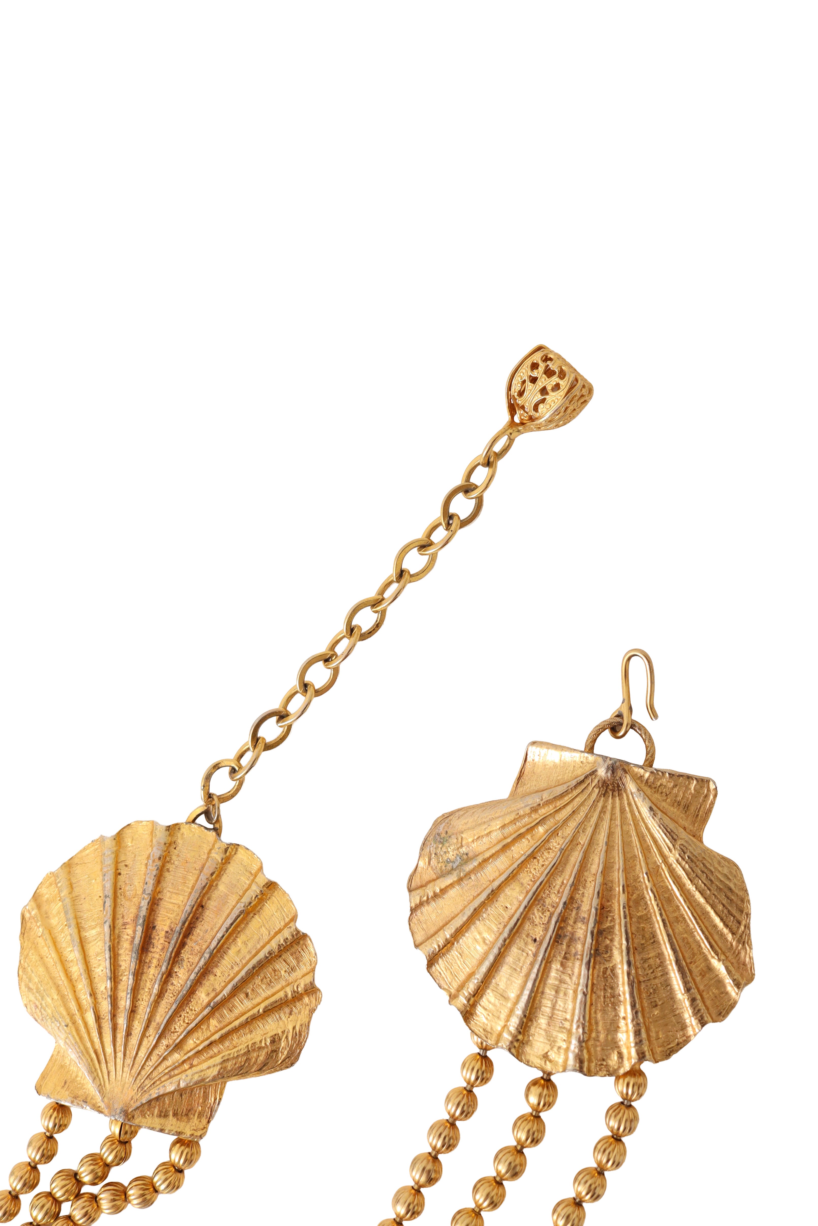 shell bead chain belt by Kenneth Jay Lane clasp  @ Recess LA