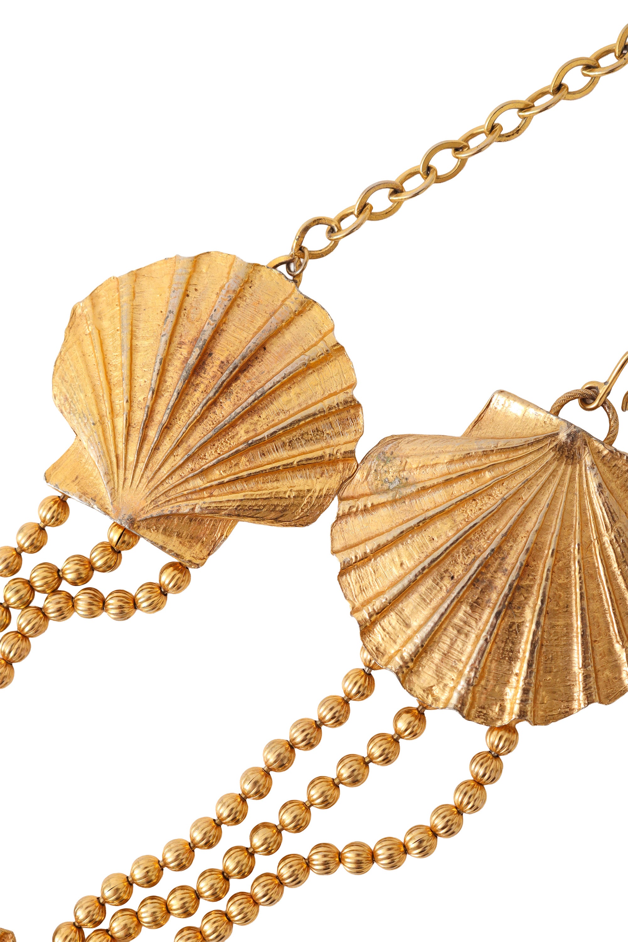 shell bead chain belt by Kenneth Jay Lane tarnish @ Recess LA