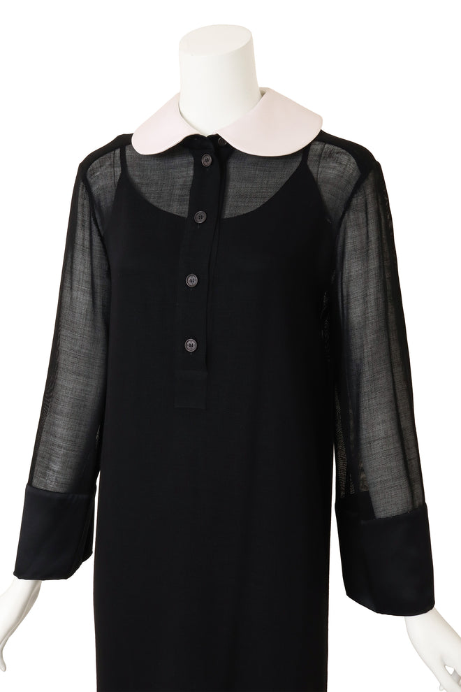 Vintage Chanel Collar Overlay & Slip Dress on mannequin close @ Recess LA