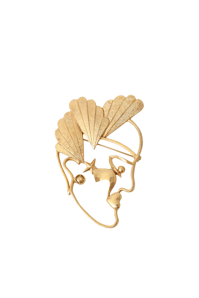 figural face brooch @ Recess LA