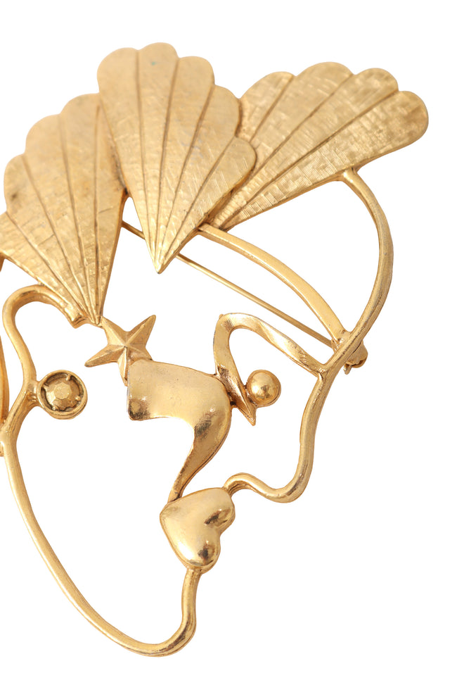 figural face brooch close @ Recess LA